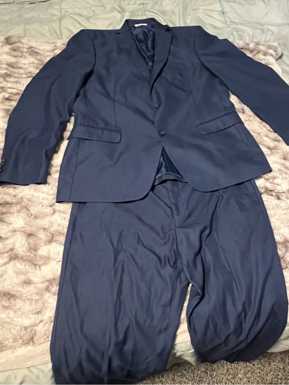 Navy Men's Two-Piece Suit Jacket & Trousers